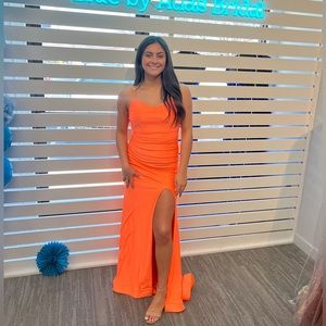 Orange homecoming/prom dress